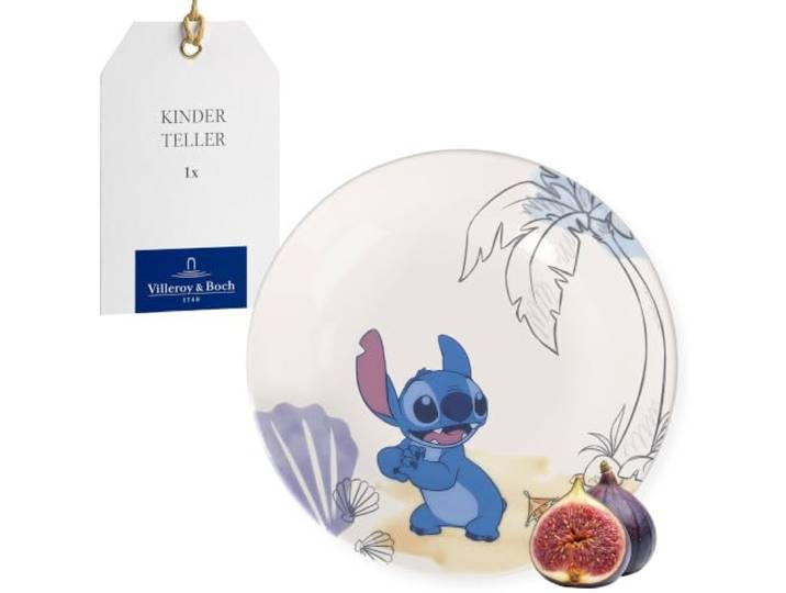 Villeroy & Boch - Disney Stitch Kinderteller, Spülmaschinenfest, Mikrowellensicher, Teller für Kinder Premium Porzellan