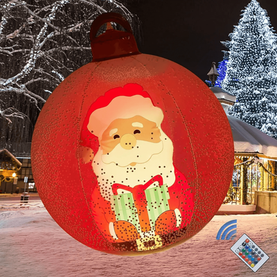 Inspire Essentials GlowOrb 60 Cm Giant Inflatable Christmas Ball With LED Lights Transparent Outdoor Ornament a With Light