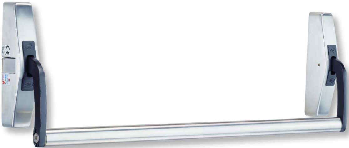 Barre antipanique Cross-bar 89 1 point argent 1250 mm réversible JPM 890100-20-2Z