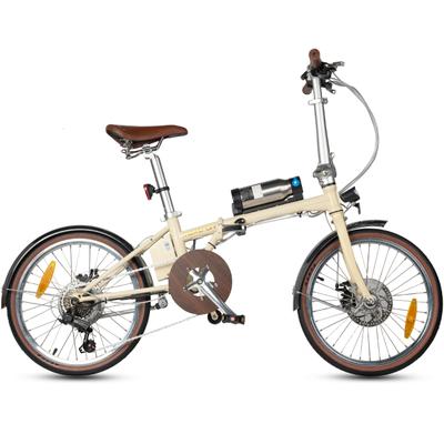 E-Bike MAXTRON "Smart 20, Klapprad" Gr. 33, beige (beige, schwarz), Elektrofahrräder, 33cm, 20 Zoll (50,80cm), Kompakt und platzsparend für Alltag