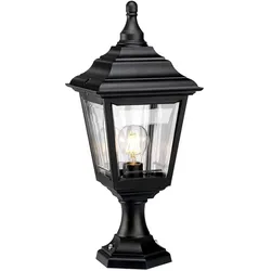 Außenleuchte Wegleuchte Sockelleuchte Gartenlampe Standlaterne Schwarz H 44 cm