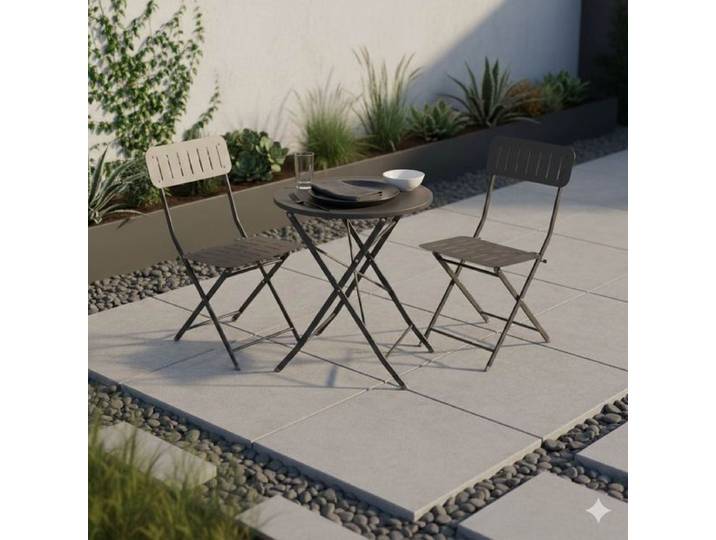 Sungörl Bora Bora Gartenmöbel-Set S (2 Plätze) Tisch 70x70cm Dunkelgrau