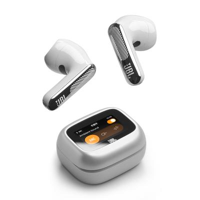JBL wireless In-Ear-Kopfhörer "LIVE FLEX 4", weiß (silber), B:10,5cm H:4,5cm T:16,5cm, Kopfhörer, Kabellose Ohrhörer mit Noise-Cancelling-Funktion