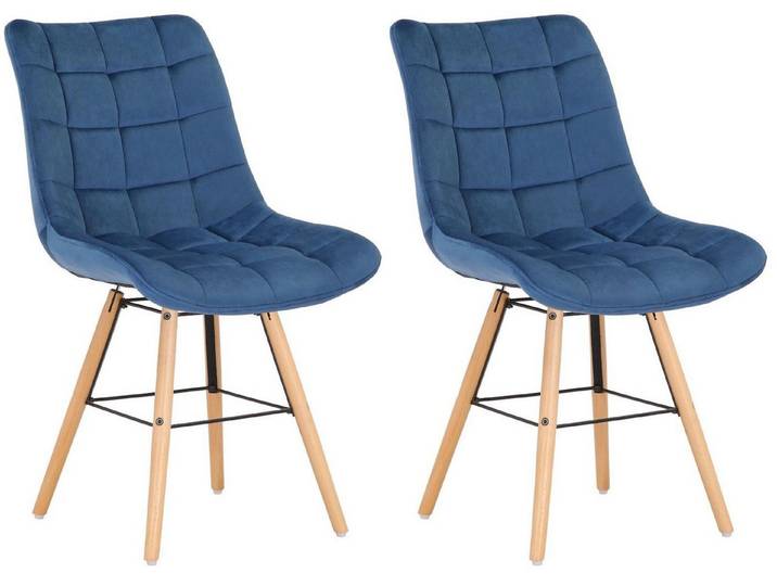 CLP Esszimmerstuhl 2er Set Stühle Leni Samt (2er Set), Polsterstuhl mit Samtbezug