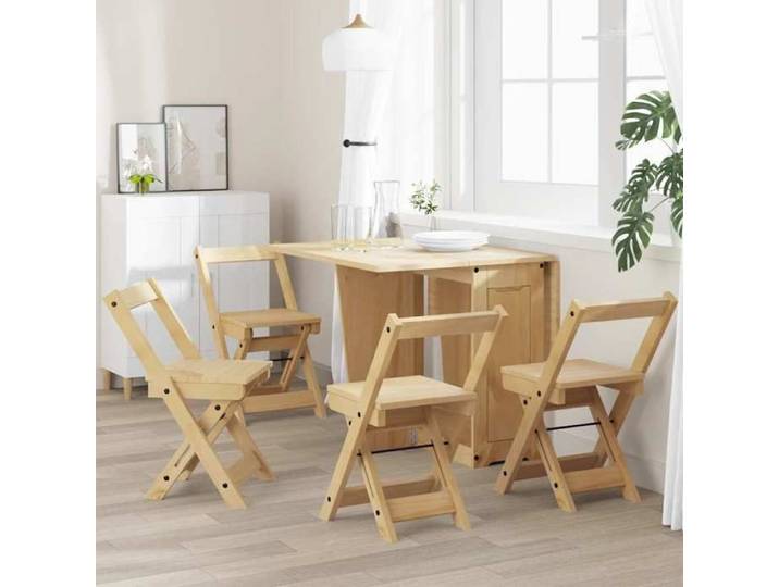 SALE 2026  Brun - Chaises à manger pliables lot de 4 Corona bois massif de pin PRO383766754