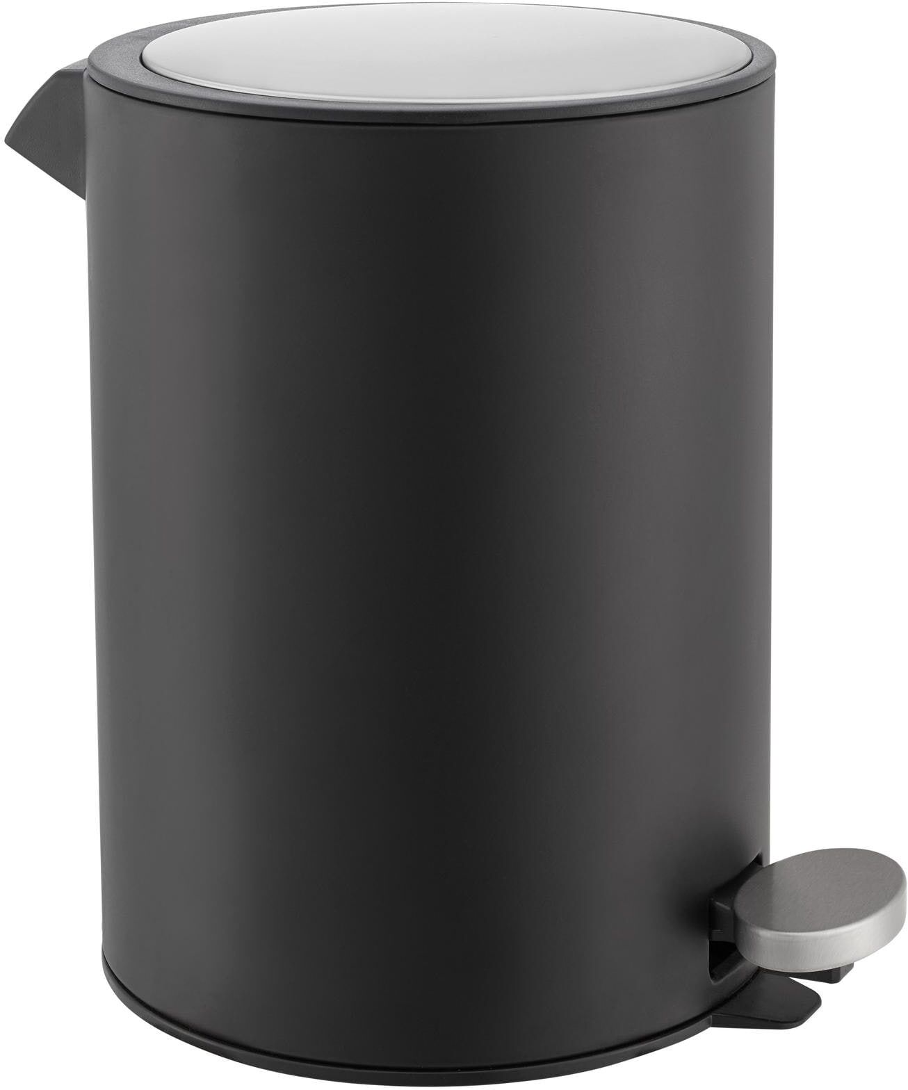 Mülleimer DIAQUA "Elegance 3 l, Schwarz matt", schwarz (schwarz matt), B:19,1cm H:25,9cm, Stahl, Mülleimer, Mülleimer schwarz matt B/H/T: 19,1cm x 25,9cm, 3 l