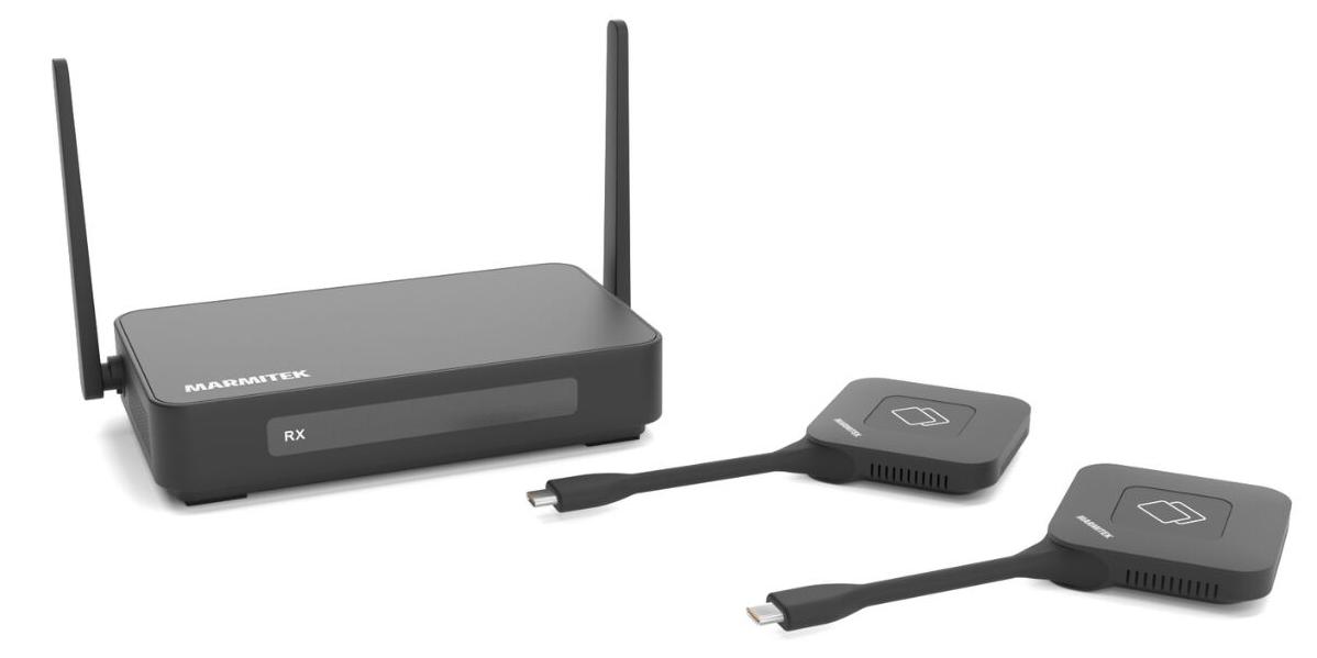Marmitek Stream 4K Pro - Kabelloses 4K-HDMI-Präsentationssystem + 1 zusätzlicher USB-C-Dongle, Schwarz