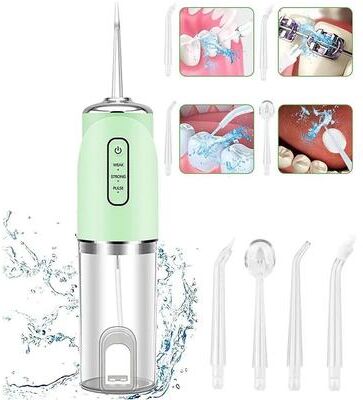 Inspired Living PureFlow Cordless Water Flosser Portable Dental Water Jet With 3 Pressure Modes And 4 Tips PureFlow Cordless Water Flosser Portable Dental Water Jet With 3 Pressure Modes And 4 Tips