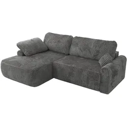 ECKSCHLAFSOFA CUBO L Dunkelgrau Cord - links