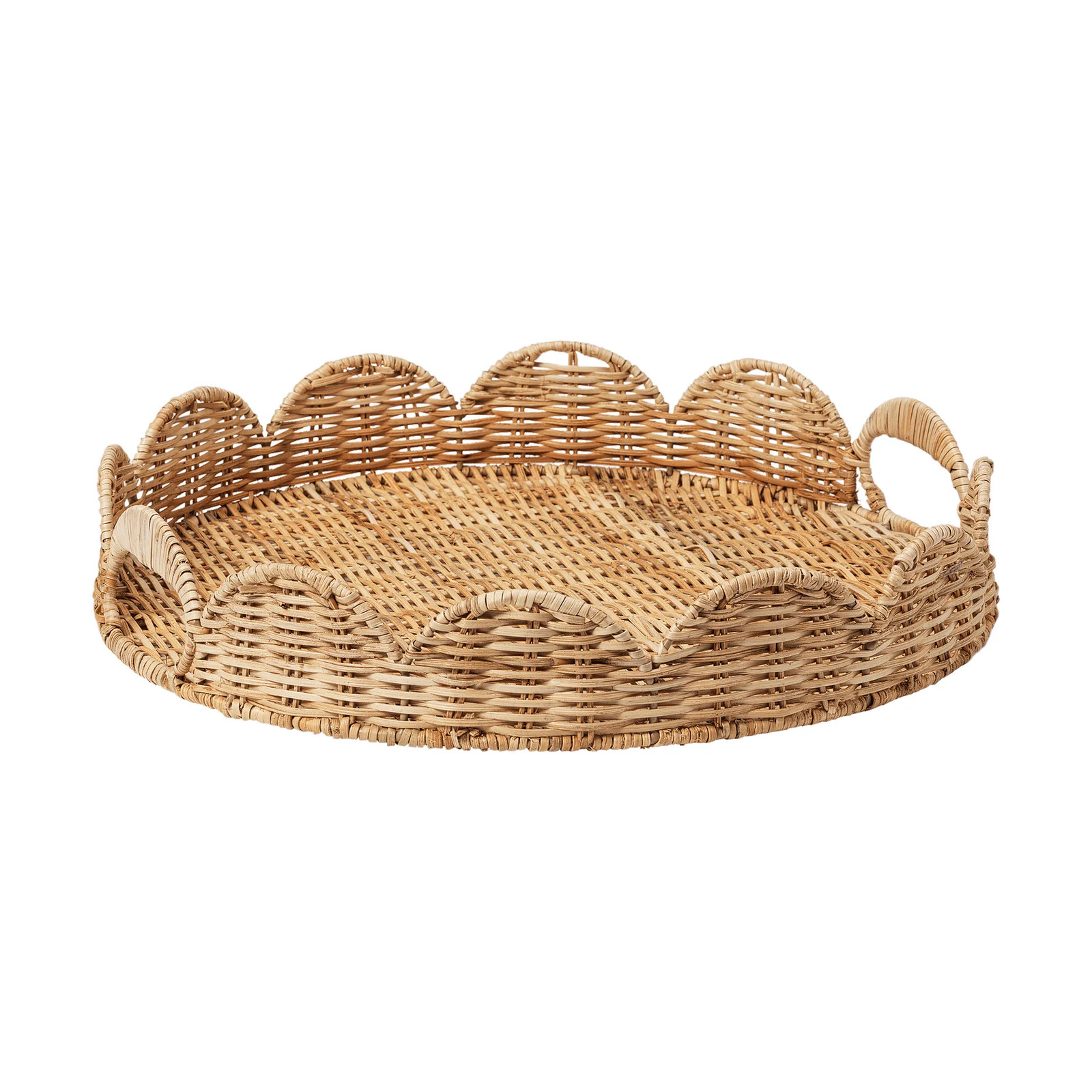 Pick a Poppy Round Scallop dienblad Natural, 40 cm