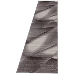 Teppich Flur Abstrakt Pflegeleicht Waschbar Strapazierfähig Wohnzimmer Schlafzimmer Läufer Braun 80x300 cm – ASPEN von Kadima Design