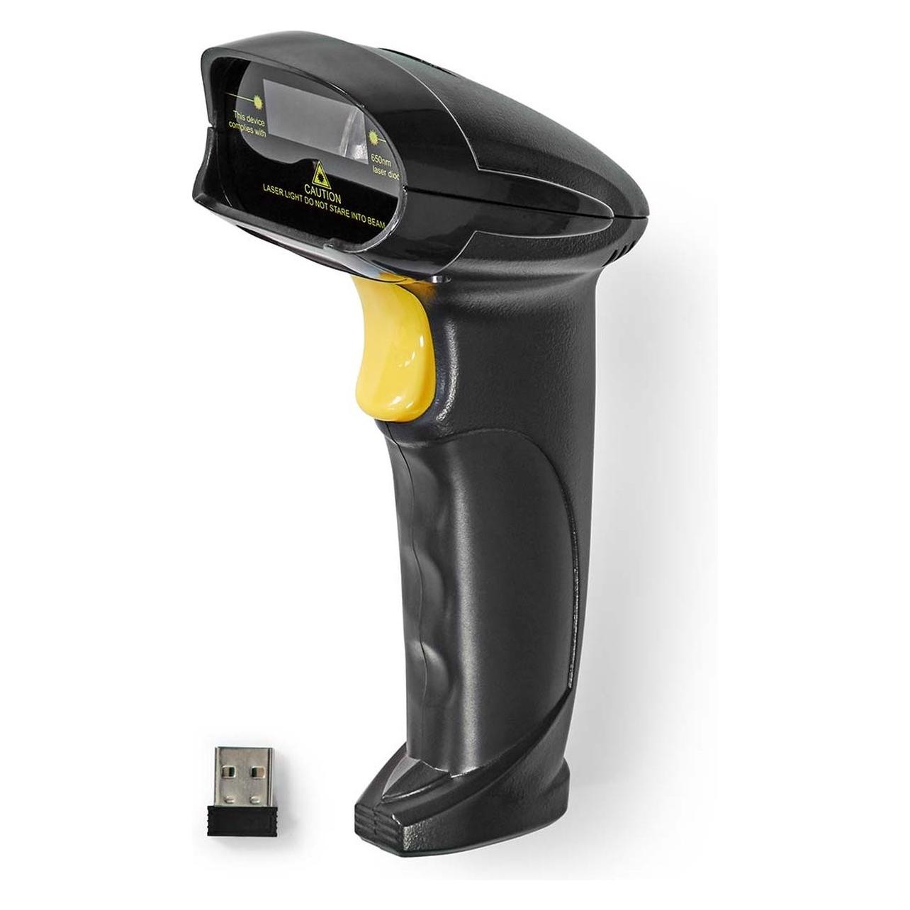 Nedis Barcodescanner | Laser | Wireless | 1D Linear | Batteriebetrieben / Stromversorgung über USB | (1D-Barcodes) (BSCNW1D100BK)