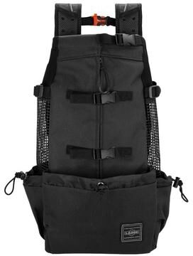 PetsAreLife Explore Together Lightweight Polyester Dog Backpack Sack Carrier, Waterproof & Comfortable For Every Journey Black S