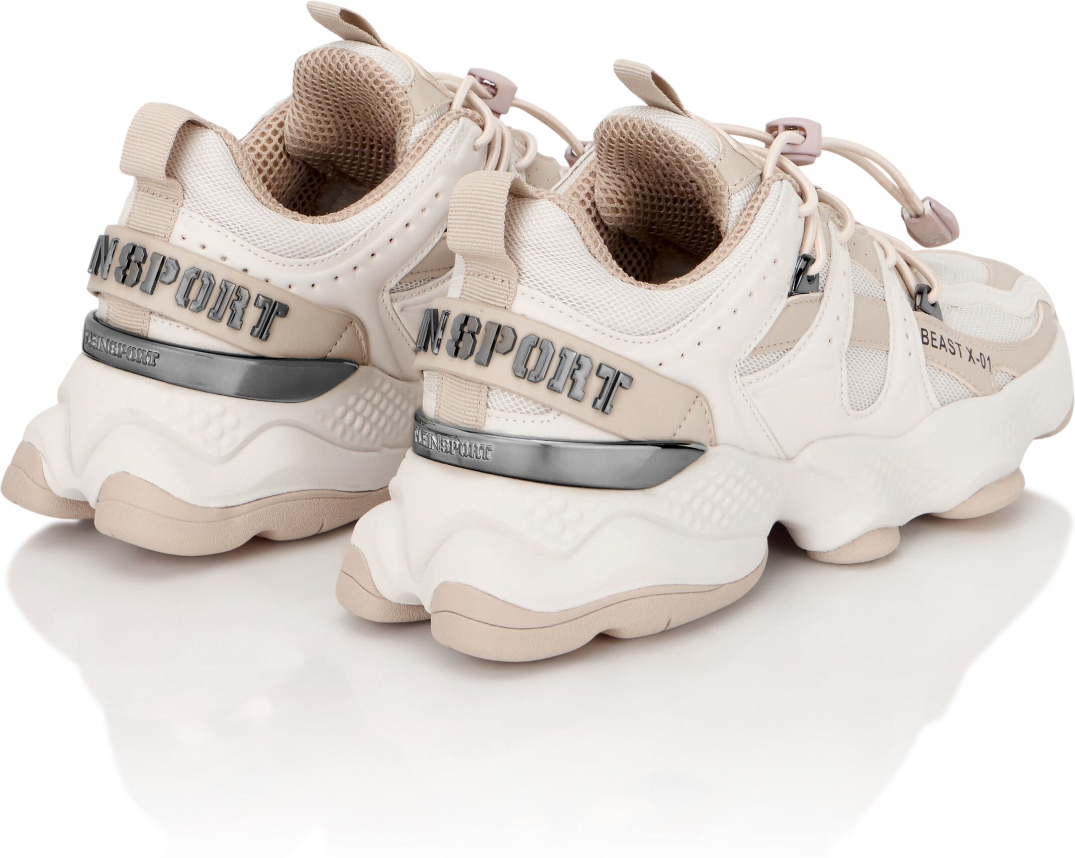 Sneaker PLEIN SPORT "Running-Sneaker", Herren, Gr. 42, Normalschaft, beige (06, beige), Schuhe Sneaker