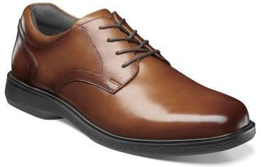 Nunn Bush Kore Pro Plain Toe Oxford Shoes - Mens 7.5 Brown Oxford Medium