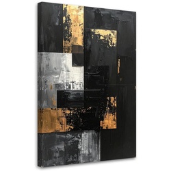 LEINWANDBILD, Schwarz und Gold moderne Glamour Abstrakt