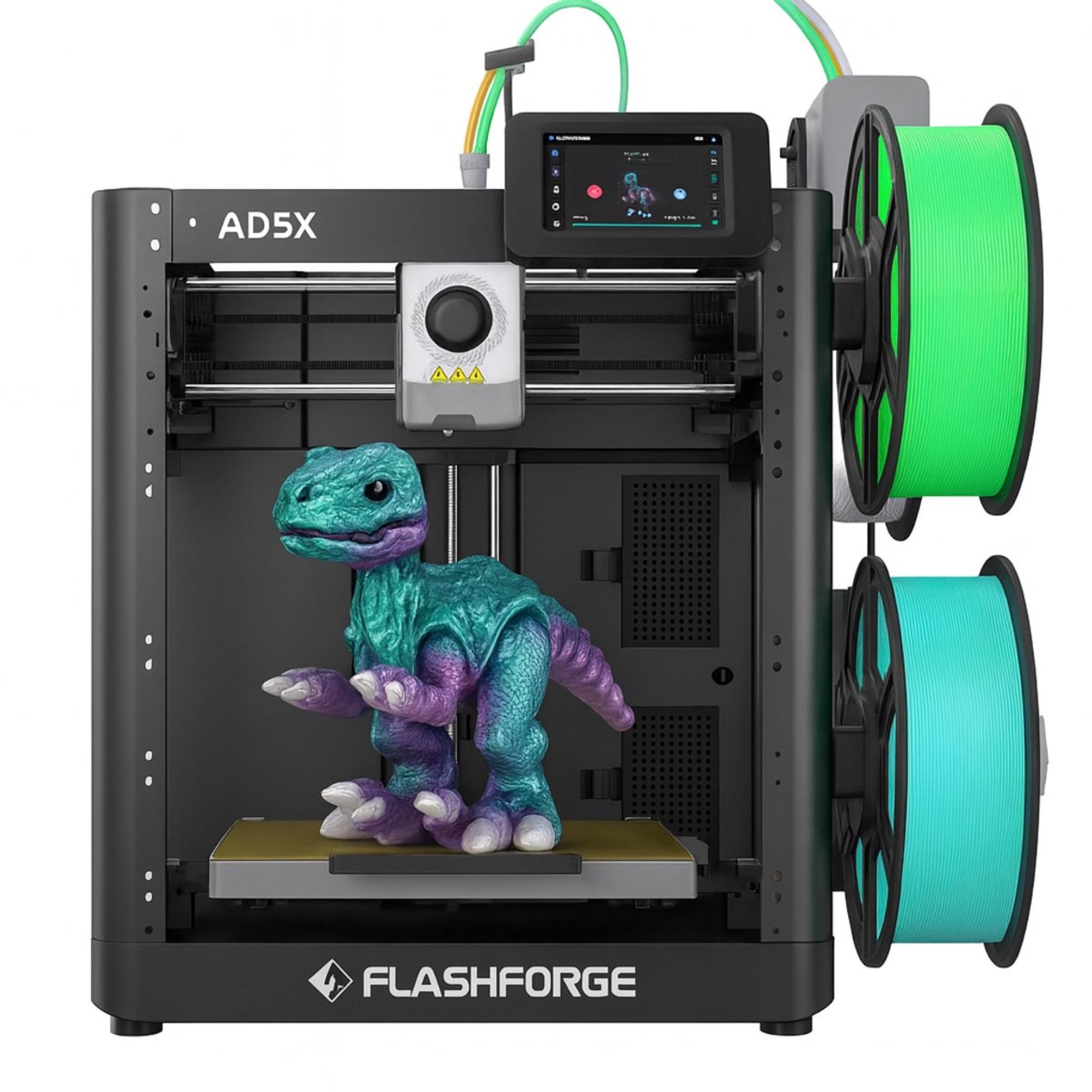 Flashforge Adventurer 5X Hochgeschwindigkeits Mehrfarben 3D Drucker - Intelligentes Filamentsystem - 4 Spulen - 600 mm/s - CoreXY - 220×220mm - Wifi