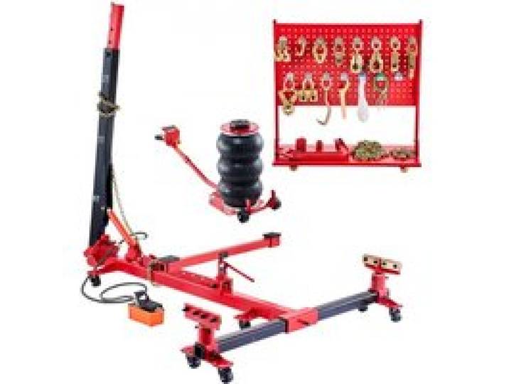 VEVOR Équerre de Tirage de Châssis Force 6T, Banc de Redressage de Carrosserie avec Cric Pneumatique 3T et Pompe à Pied Hydraulique 6000 PSI, Système de Réparation de Châssis, Berline, SUV, Pick-up