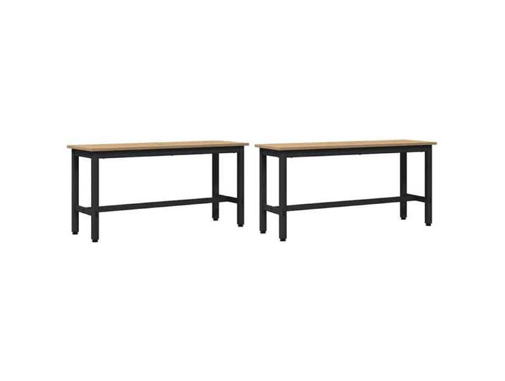 Marron Banc de cuisine - Banc de salle à manger 2 pcs - Chêne artisanal m8096