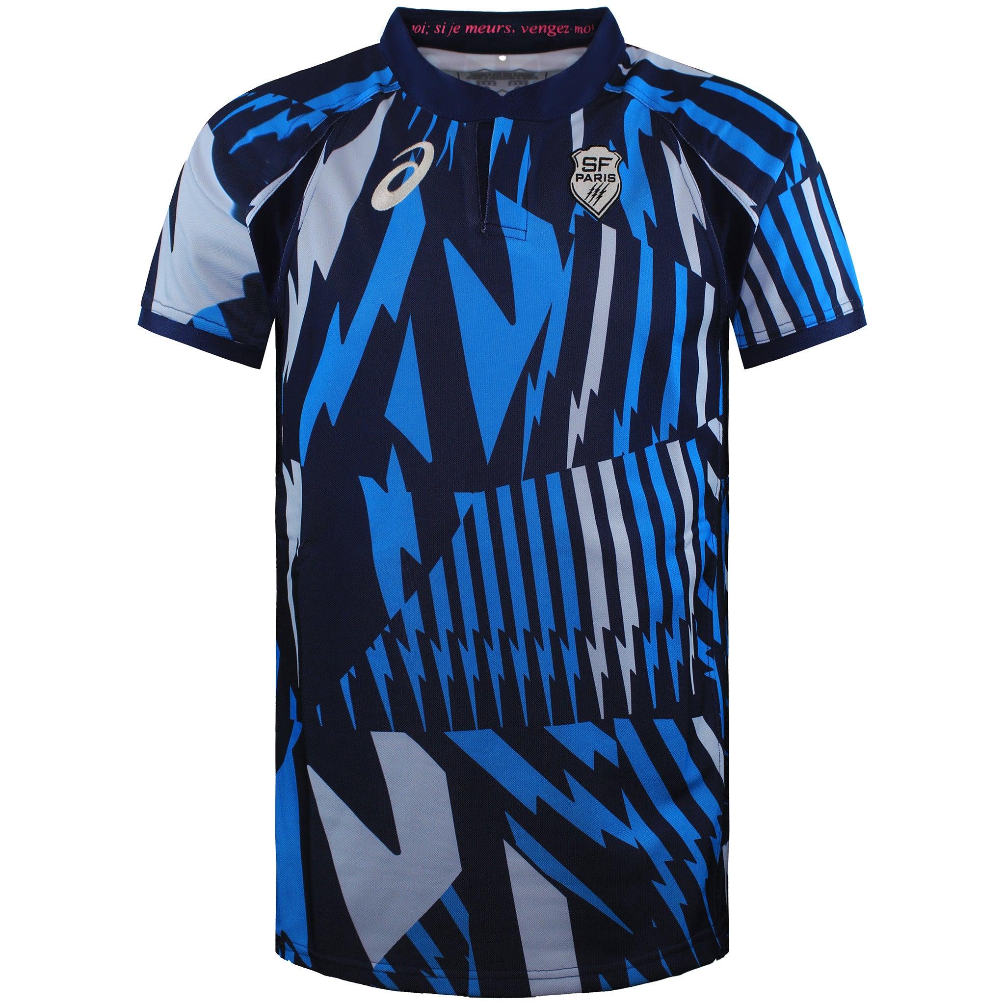 Asics Stade Francais Replica Herren-Rugby-Shirt, Marineblau