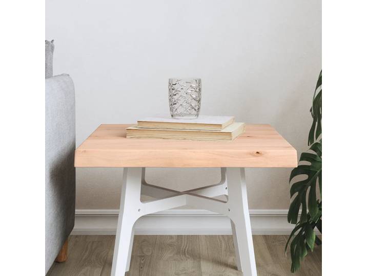 vidaXL Tischplatte 40x40x(2-4) cm Massivholz Unbehandelt Baumkante