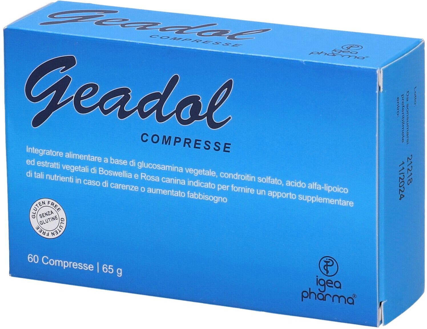 IGEA PHARMA Srl Geadol Integratore Alimentare, benessere articolare, 60 Compresse