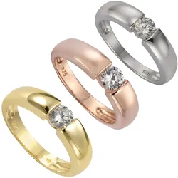 Zeeme Silber Ring Silber 925 mit Zirkonia weiß