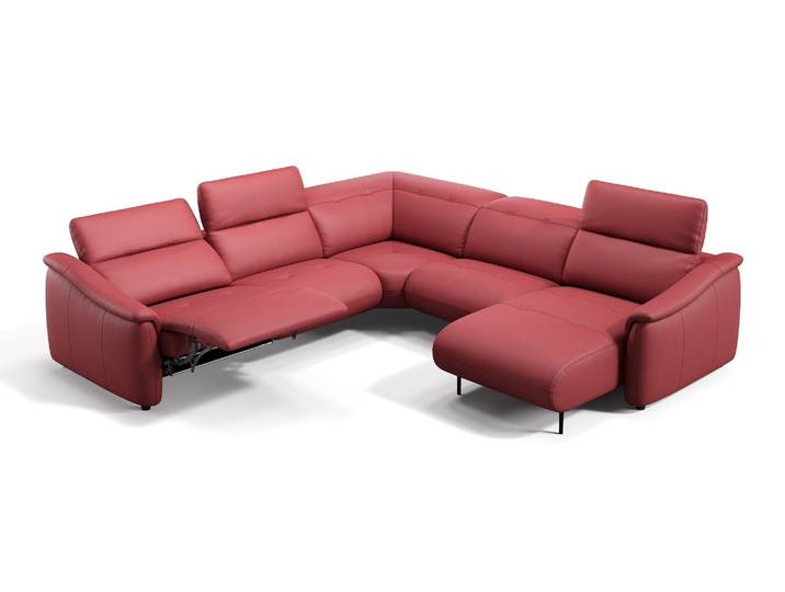 Wohnlandschaft ORENO Leder Echtleder Sofa U-Form Ledercouch Relaxfunktion Couch