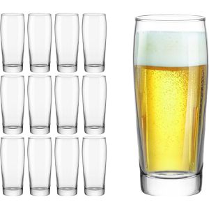 Van-Well Biergläser Willy, mit Füllstrich , Willibecher, aus Glas, 0,2 Liter, 12 Stück