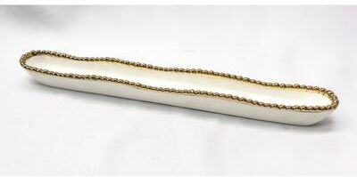 Jiallo "14"" Bead Olive Serving Dish"