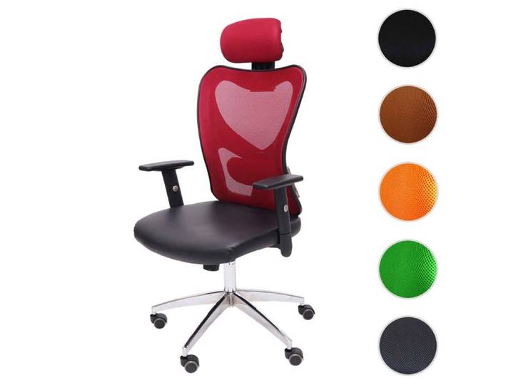 MCW Chaise de bureau professionnelle Atlanta similicuir rouge