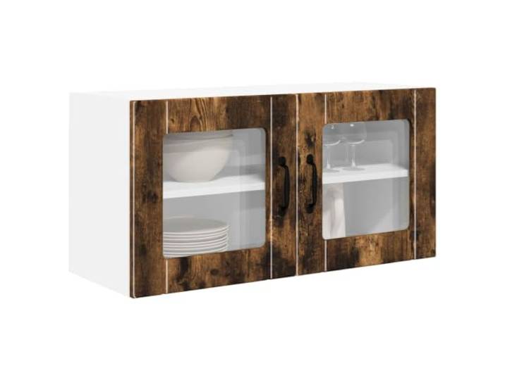 KTHLBRH Wand-Küchenschrank 80 x 31 x 40 cm aus mehrschichtigem Holz 2 Regale, 2 Türen, Wandmontage, vertikale Aufbewahrung, einfache Reinigung