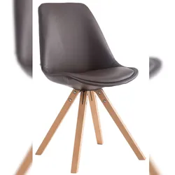DELUKE Besucherstuhl TIRANA - Kunstleder Braun 47.5x55.5x83.5 cm | Besucherstühle Konferenzstuhl Wartezimmerstuhl Bürostühle Bürostuhl Konferenzraum