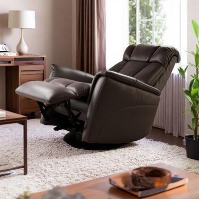 Swivel Glider Recliner with Manual Adjustable Headrest & Footrest, Ergonomic Lounge Chair for Living Room, Bedroom