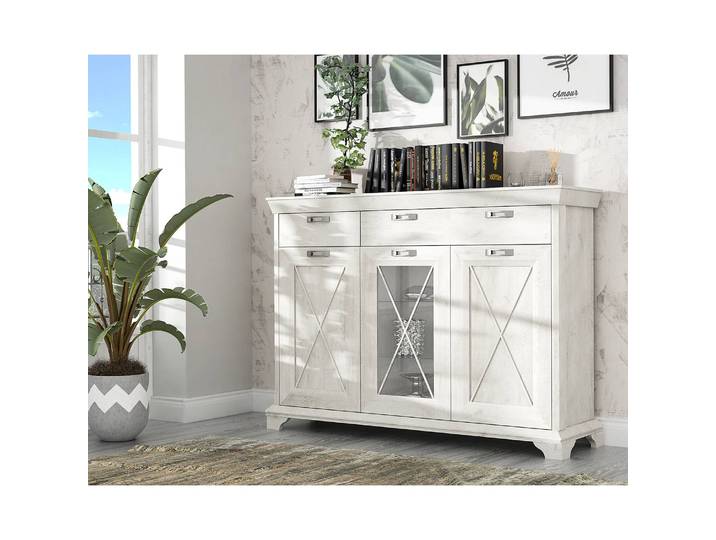 Buffet haut 178 x 128 x 48cm Blanc