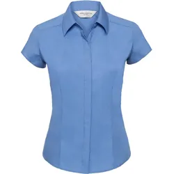 Russell Damen Popeline Bluse kurzarm R-925F-0 corporate blue XS