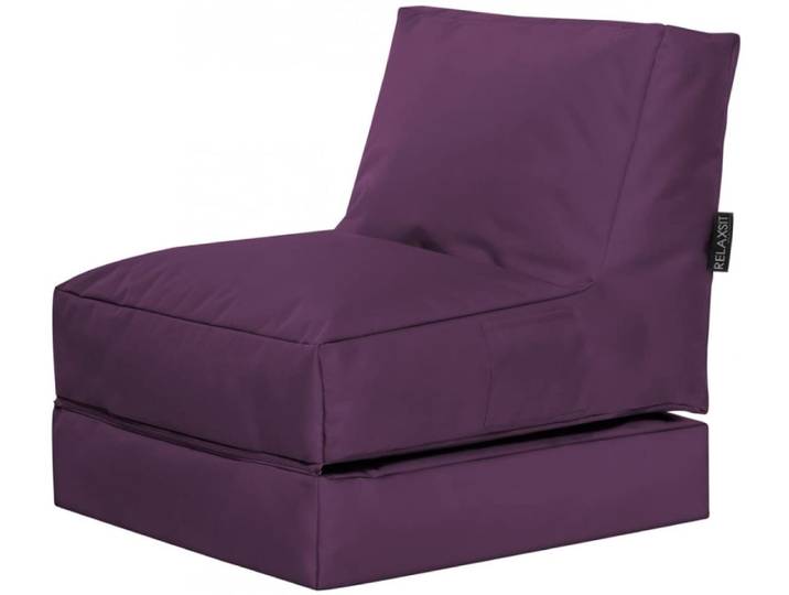 Pouf extérieur uni aubergine dépliable 70x80x90