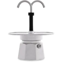 Bialetti Mini Express, Espressokocher, Silber, Schwarz