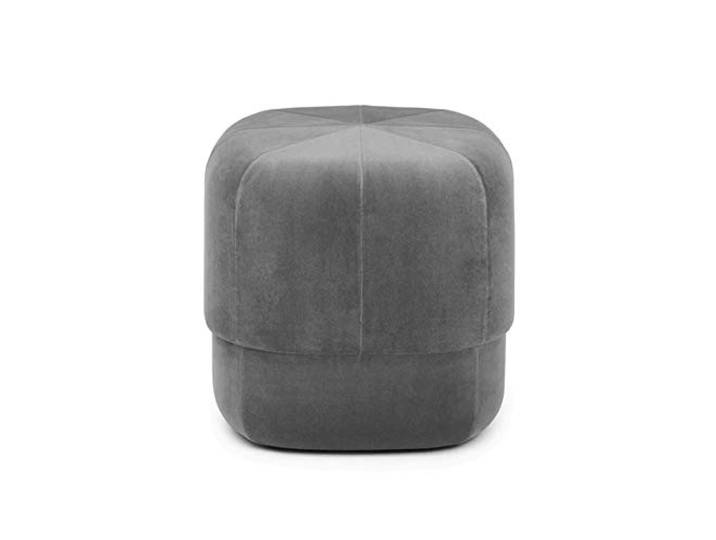 IXMLDAXD Der Stuhl, Soft Velvet Round Ottoman - Orange Padded Coffee Table Footstool for Living Room & Bedroom Extra Seating(Dark Gray,40x40x46cm(16x16x18inch))