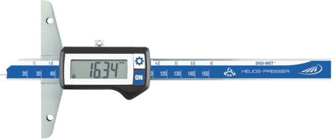 Pied à coulisse numérique pour mesure de profondeur Helios Preisser IP 67, 150 mm, longueur du pont 100 mm ; Helios-Preisser (1372416)