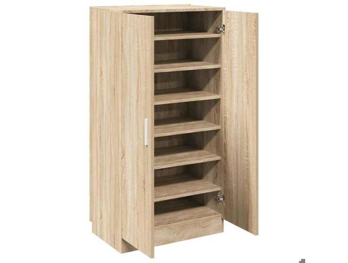 Casier à chaussures - Peu encombrant - Meuble à chaussures 7 étagères chêne - Assemblage requis（2436）