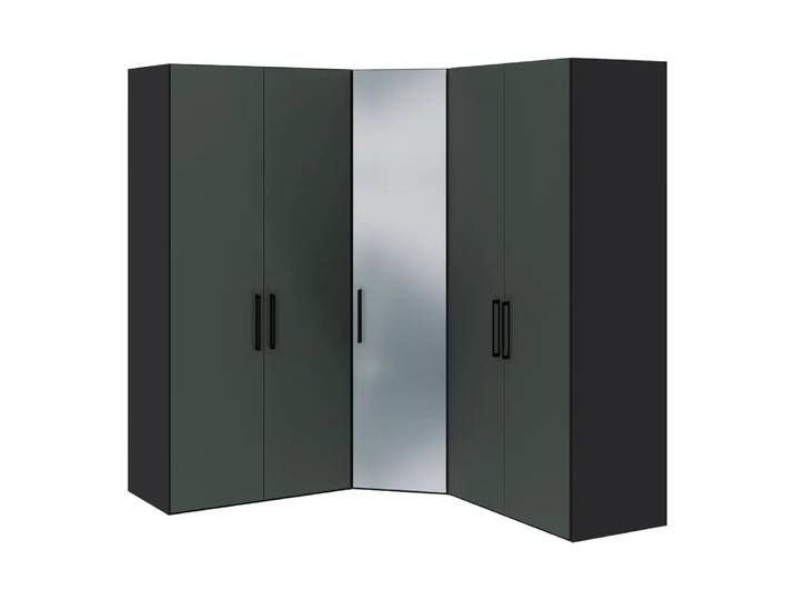 Eckschrank Atlantis, Byyu, grüngrau, Holzwerkstoff