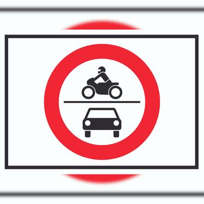 HB-Druck Durchfahrt verboten PKW und Krad Symbol Schild A0 (841x1189mm)