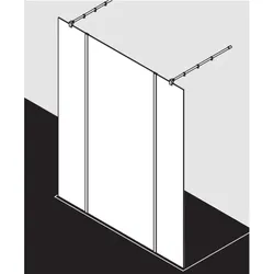 Kermi Xb Glasanlage XBFW112020VPK 120x200cm, silber hochglanz, ESG klar Clean, 90Grad Stabilisierung