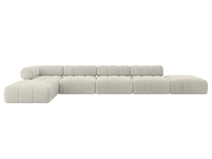 Ecksofa Kerru-L3 Cremeweiß - Poso 100