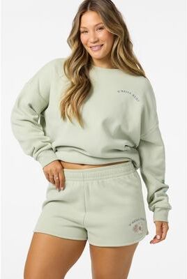 O'Neill s Petal Scallop Fleece Lounge Shorts in Desert Sage, Size Medium, Polyester