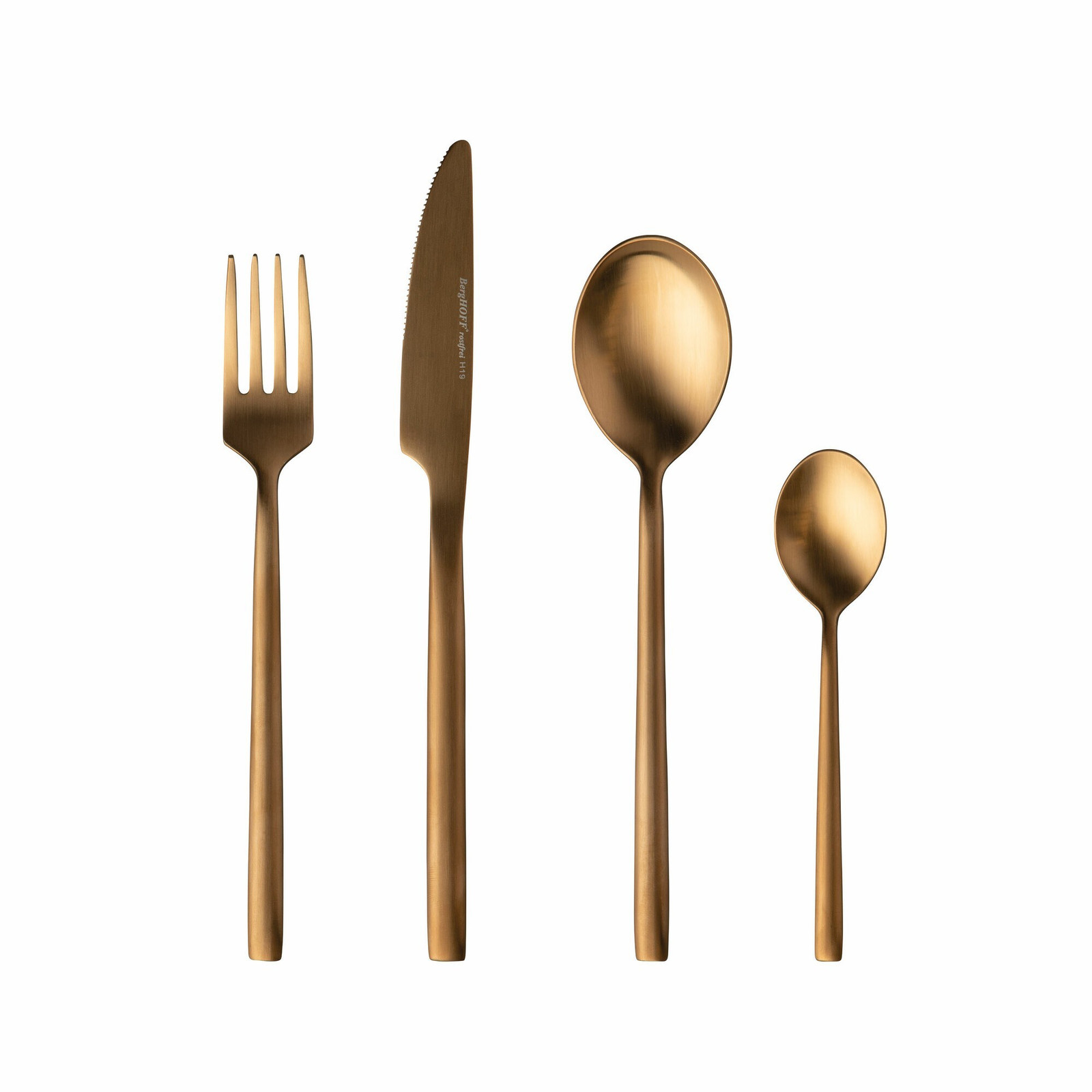 BergHOFF Bestekset 4-delig Titanium met Vork, Mes, Lepel en Theelepel