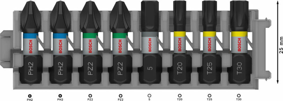 Bosch PRO Impact Bit Set, 25 mm, 8-tlg (2608521U62)