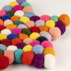 Felt Ball Star Centre Mat -  Multi Colour