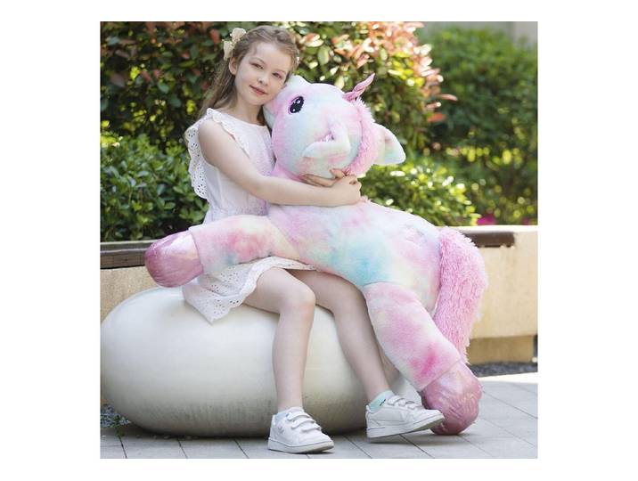 LuxusKollektion Kuscheltier Kuscheltier Einhorn 110cm XXL Plüschtier Kinder Bunt-rosa 110cm (1-St)